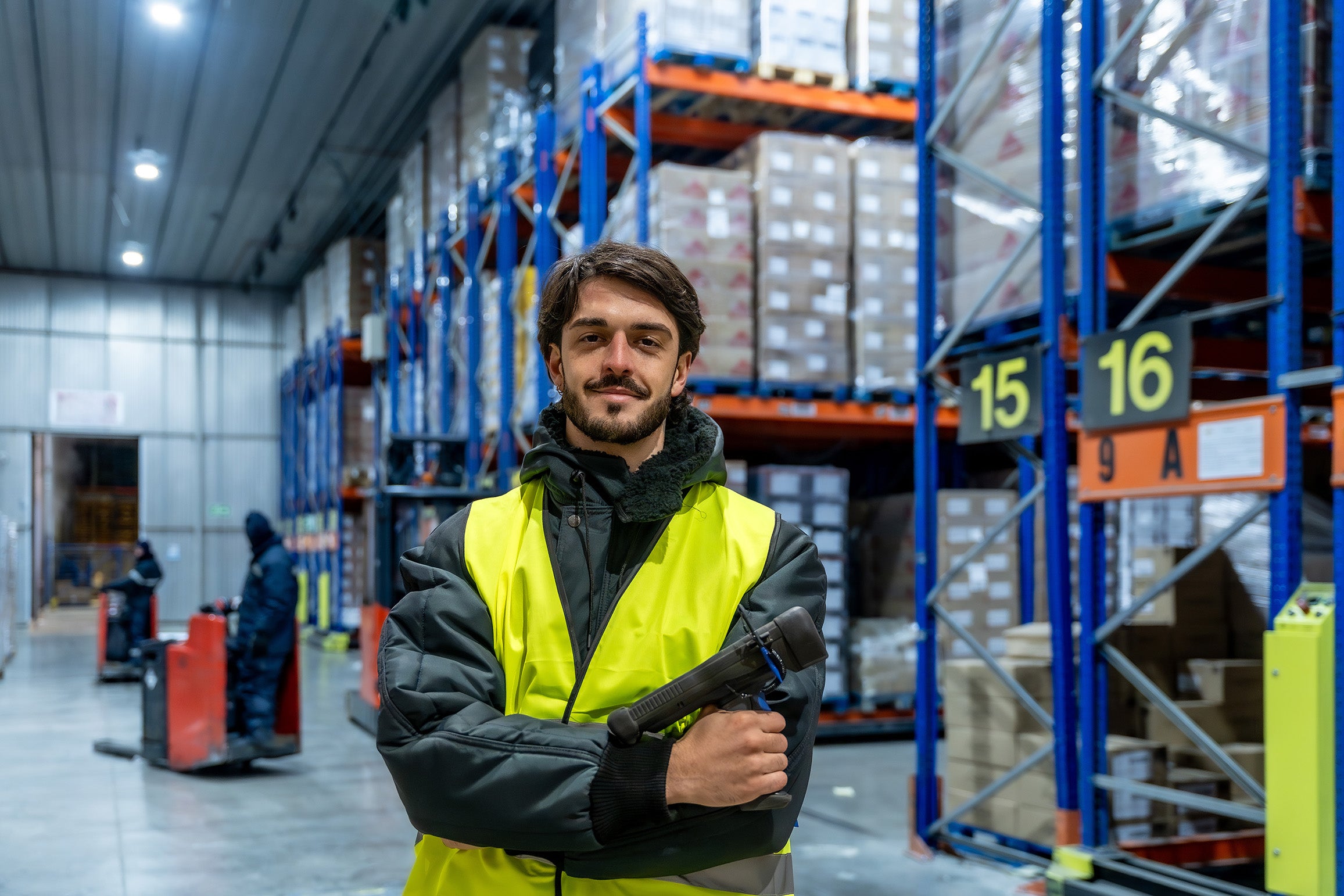Man in Cold Storage Warehouse